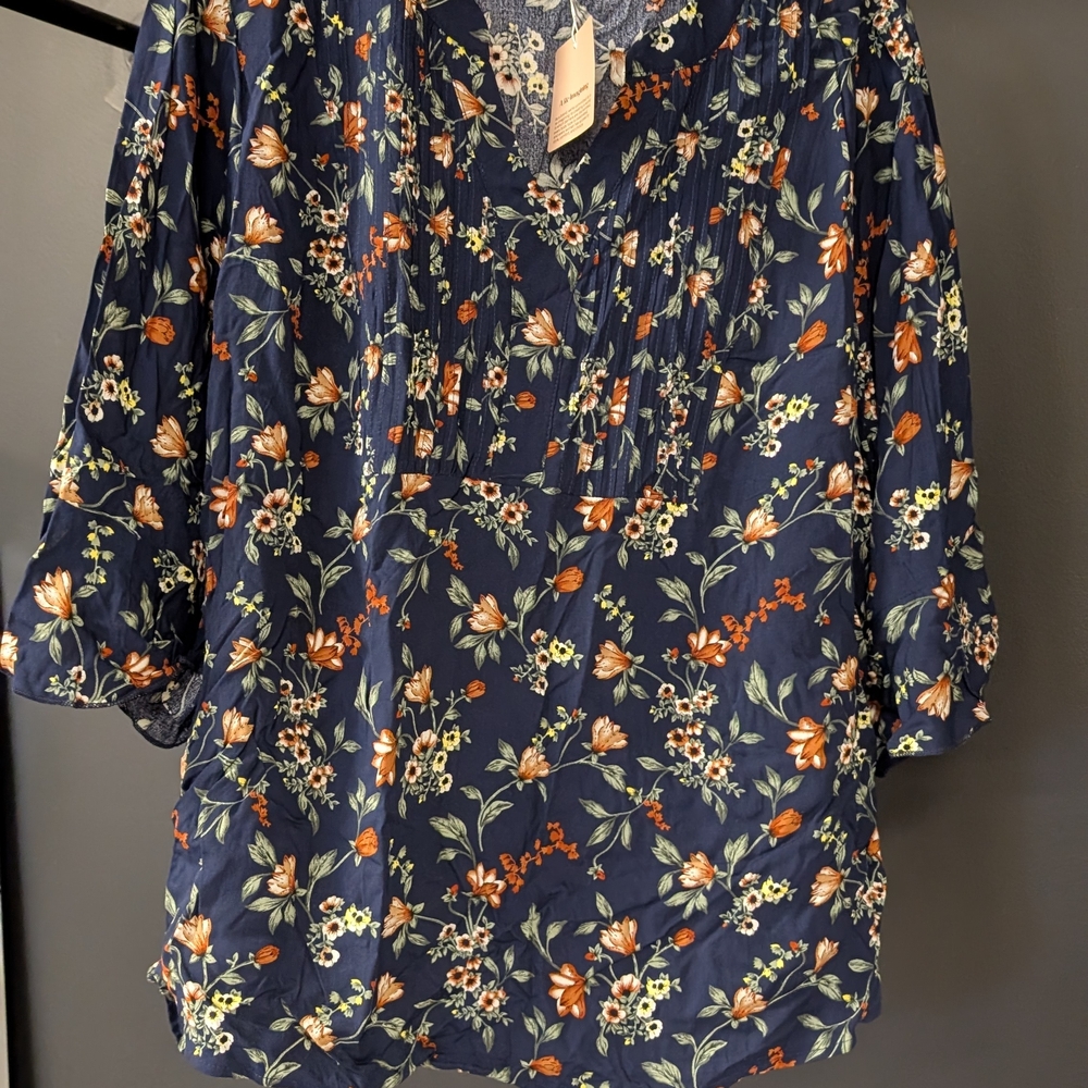BloomChic Midnight Blue Floral Top